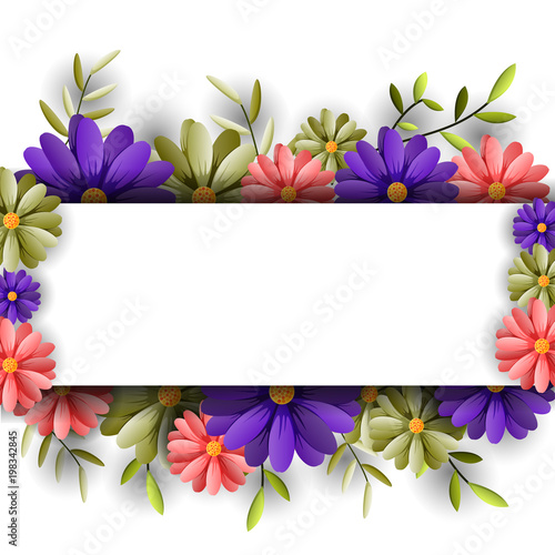 Wallpaper Mural Vector illustrator spring background with beautiful flowers Torontodigital.ca