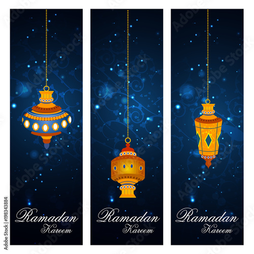 Islamic celebration background with text Ramadan Kareem