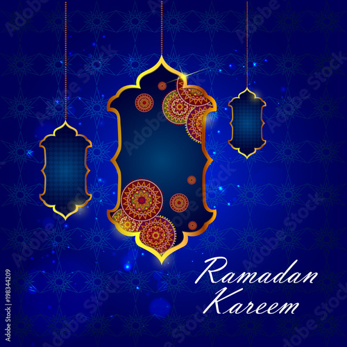 Islamic celebration background with text Ramadan Kareem