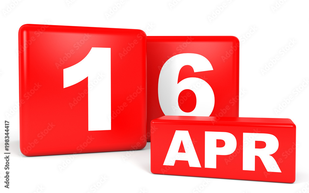 April 16. Calendar on white background. April 16. Calendar on white background.