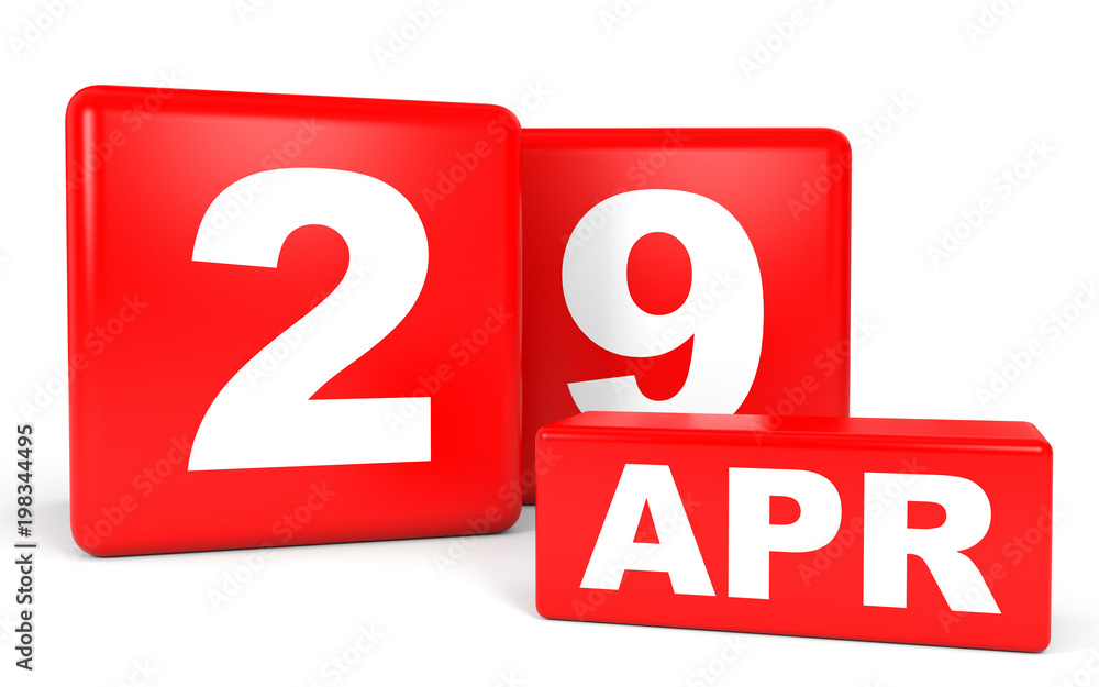 April 29. Calendar on white background. April 29. Calendar on white background.