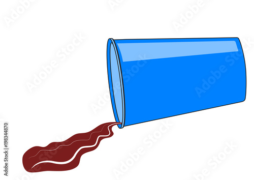 Overturned cup with drink