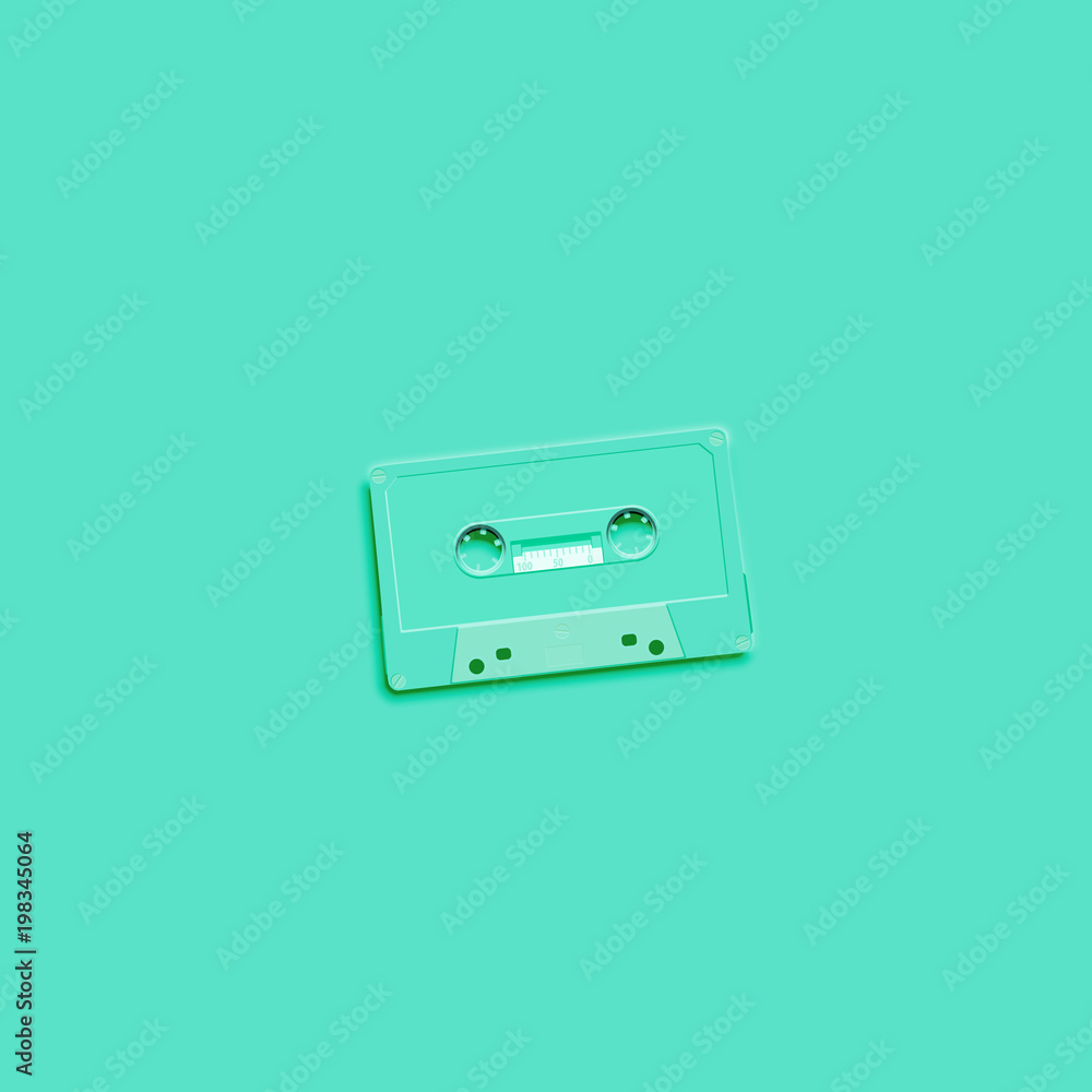 Pastel retro realistic cassette on flat background, vector illustration Pastel retro realistic cassette on flat background, vector illustration