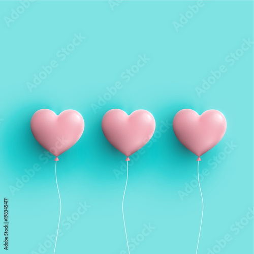 Pastel coloured 3D hearts  vector illustration