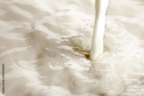 Pouring white milk