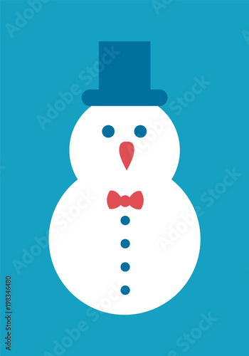 Snowman Icon Cylindrical Hat with Bow and Buttons