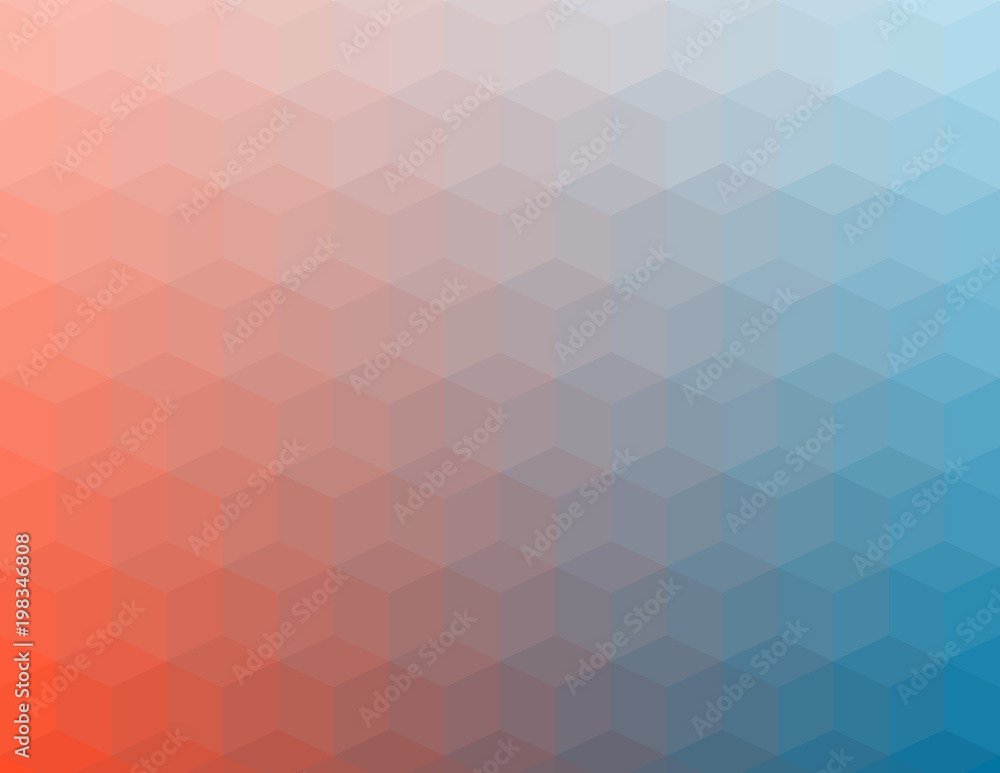 Abstract cubes retro styled colorful background. Vector abstract