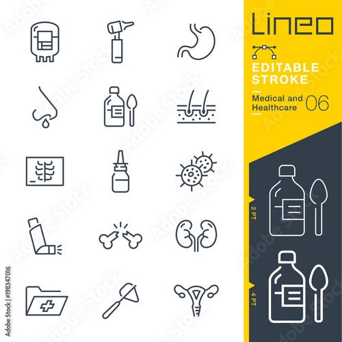 Lineo Editable Stroke - Medical and Healthcare line icons