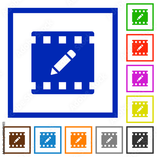 rename movie flat framed icons