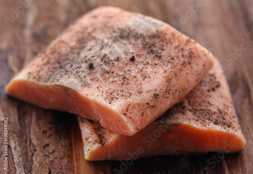 Uncooked salmon