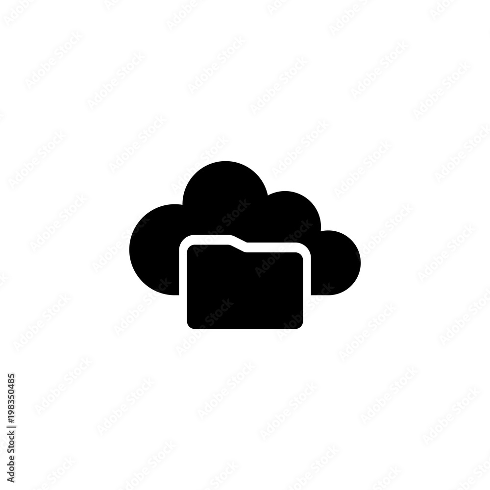 Cloud Folder. Flat Vector Icon. Simple black symbol on white background Cloud Folder. Flat Vector Icon. Simple black symbol on white background