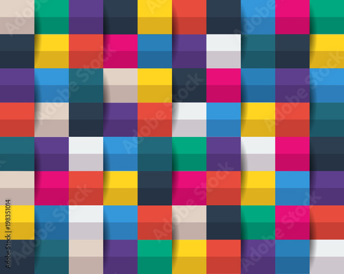 Colorful abstract background. Square, box, pixel, paper art.