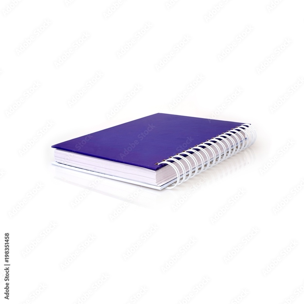 Concept diary with blank cover and blank pages isolated on white background Concept diary with blank cover and blank pages isolated on white background