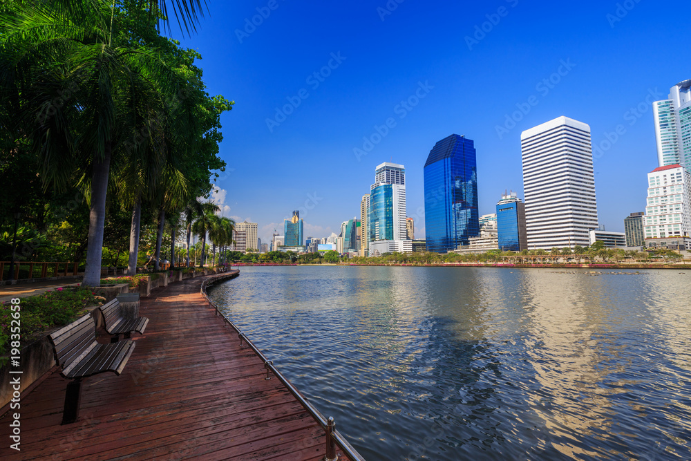 city view at Benjakitti Park, Bangkok, Thailand