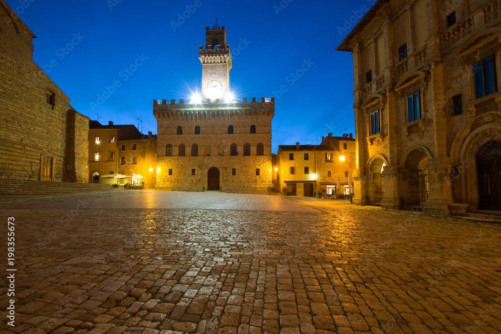Evening at the Piazza Grande. Montepulciano, Italy