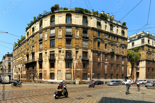 Italy, Milan historic quarter - tenements at the crossroad of via Filippo Turati, Largo Guido Donegani i via della Moscova photo