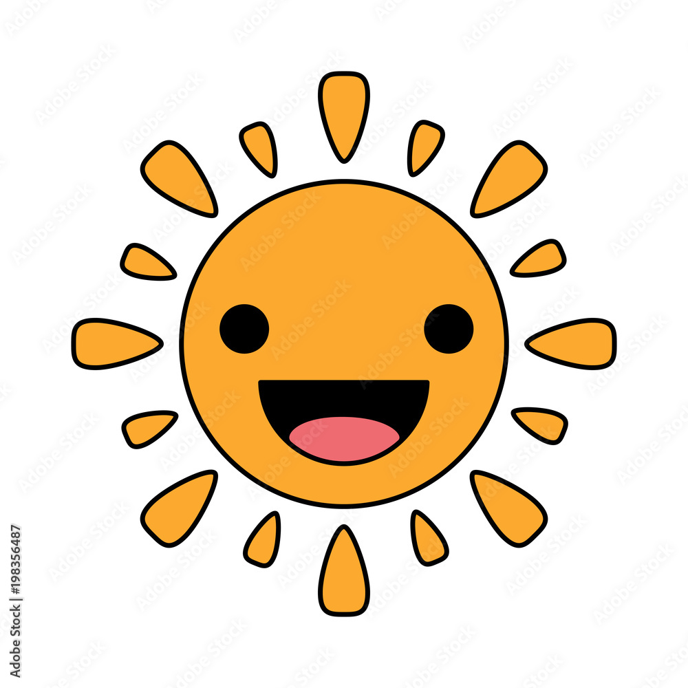 Kawaii sun icon