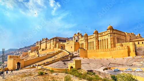 View of Amer Fort in Jaipur. A major tourist attraction in Rajasthan, India