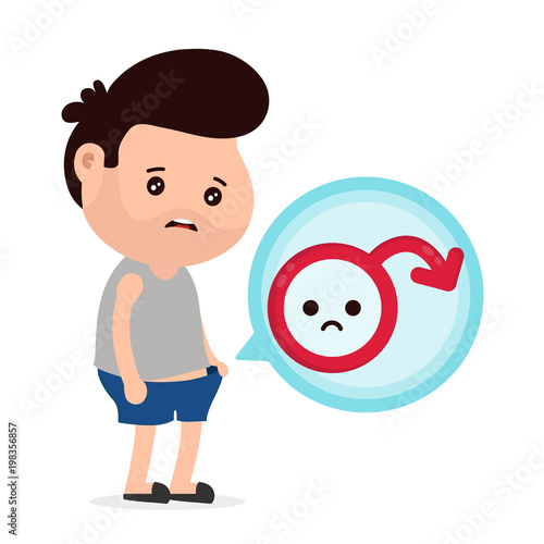 Sad man with erectile dysfunction looks 