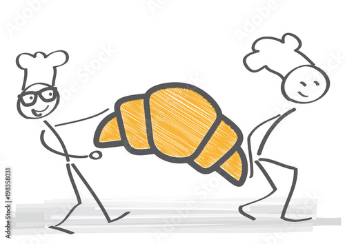 Bäcker tragen Croissant