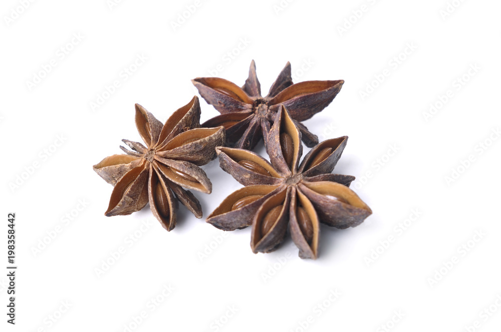 close on anise isolated on white background close on anise isolated on white background