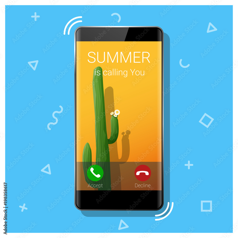 Naklejka premium Summer is calling you, season concept background , vector , illustration