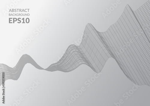 Abstract 3D surface. The illusion of distortion of space.