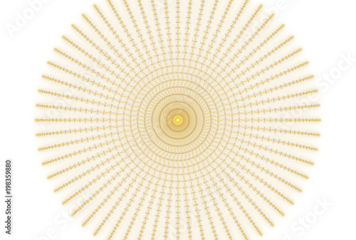  Bright abstract fractal yellow sun, Fractal star fantasy