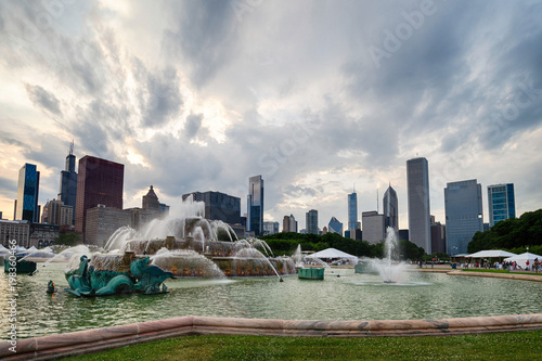 Buckingham fountain in Grant Park, Chicago