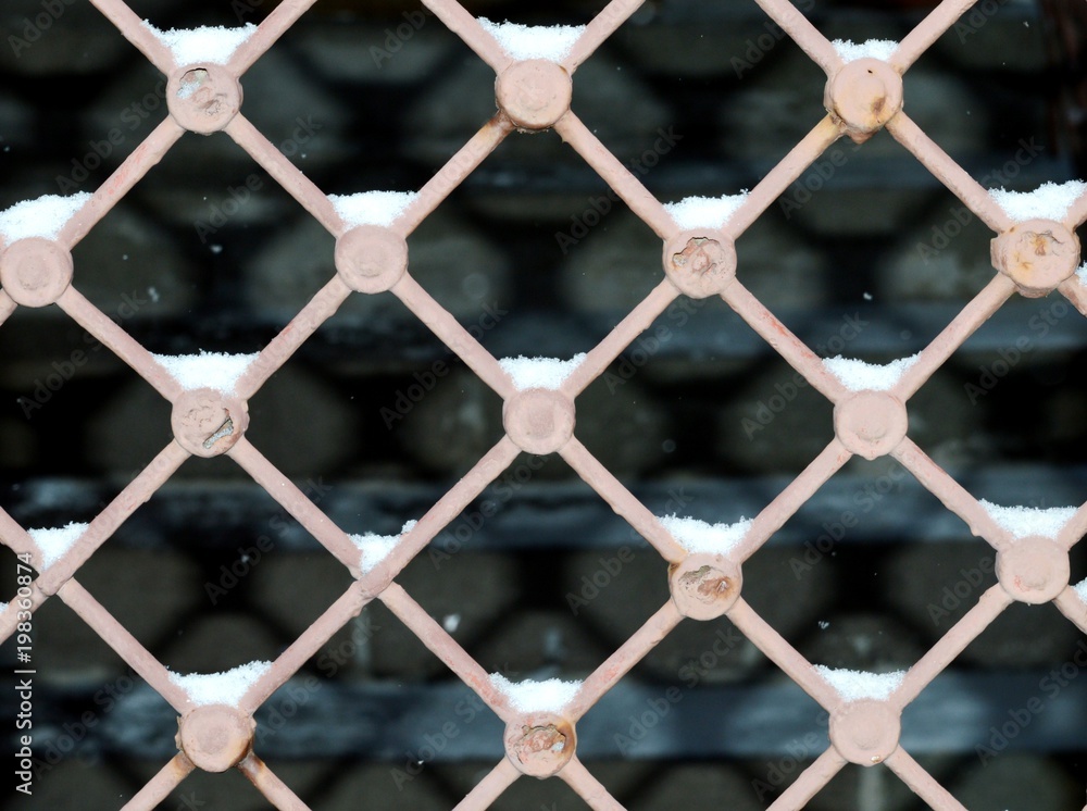 Fototapeta premium snow fence and shadow