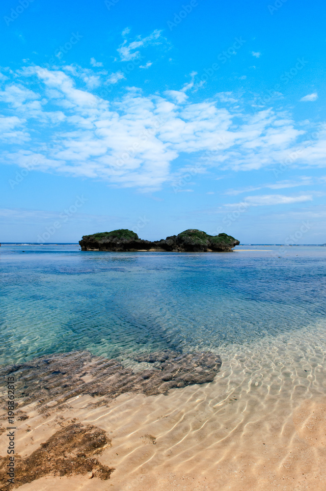 Rock and stone scenery of Hoshizuna beach, Iriomote isalnd - Okinawa, Japan Rock and stone scenery of Hoshizuna beach, Iriomote isalnd - Okinawa, Japan