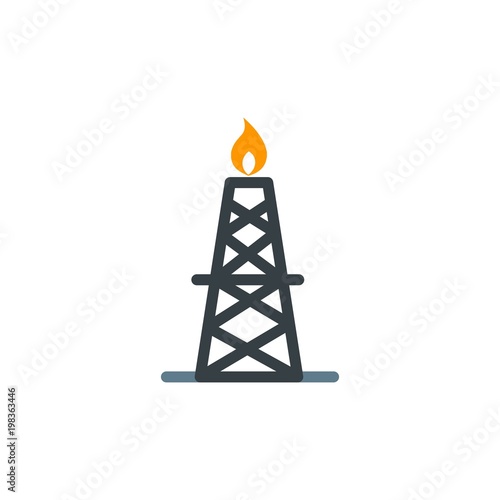 gas rig, gas production flat vector icon. Modern simple isolated sign. Pixel perfect vector  illustration for logo, website, mobile app and other designs