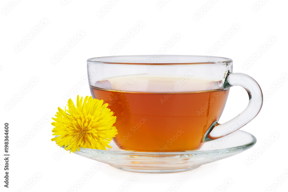 Herbal tea and dandelion flower