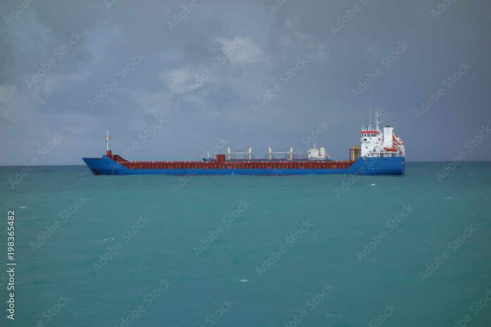 cargo ship on the ocean