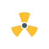 hazardous radiation flat vector icon. Modern simple isolated sign. Pixel perfect vector  illustration for logo, website, mobile app and other designs