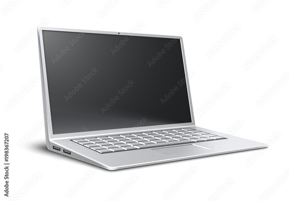 Laptop. Ultrathin airbook. Modern portable device with black Laptop. Ultrathin airbook. Modern portable device with black