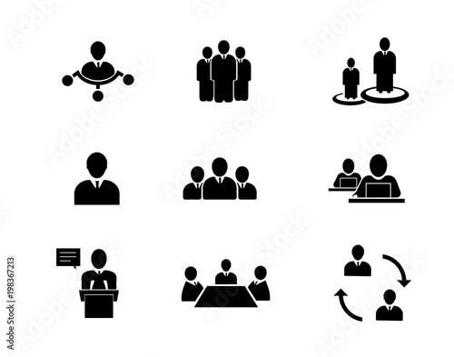 Wallpaper Mural Business related people icon set Torontodigital.ca