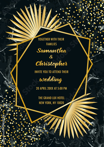 Wedding Glamorous Inviration with Palm Leaves