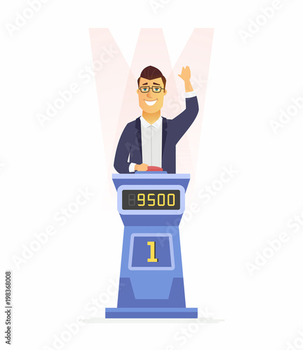 Game show player - cartoon people character isolated illustration