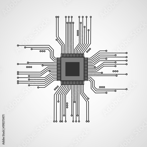 cpu abstract technology. Vector illustration.