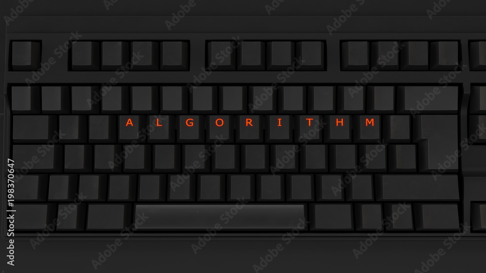 Close Up of Illuminated Glowing Keys on a Black Keyboard Spelling Algorithm Close Up of Illuminated Glowing Keys on a Black Keyboard Spelling Algorithm