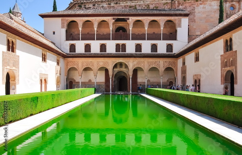 Court of the Myrtles in Nasrid Palace in Alhambra, Granada, Spain