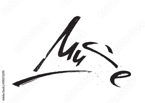 Muse Lettering Brushpen Hand Draw Grunge Isolated