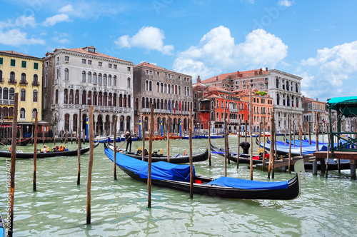 Gondolas on Grand canal, Venice, Italy