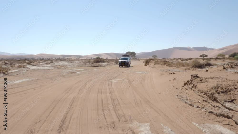 Exploring adventure four wheel drive through desert in Namibia Africa Exploring adventure four wheel drive through desert in Namibia Africa