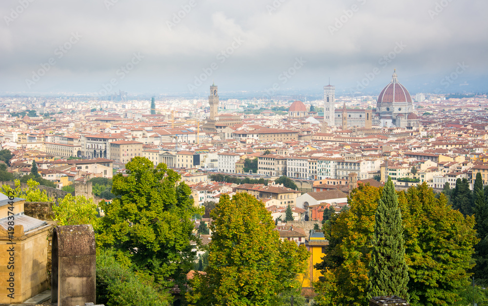 Panoramic view of Florence, Italy, from San Miniato al Monte
