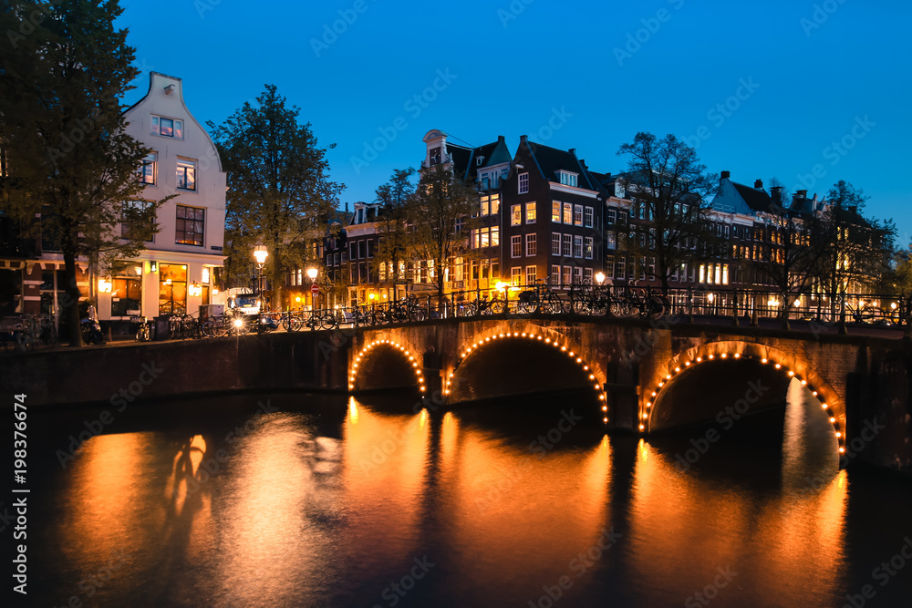  Amsterdam Canals at dusk, Netherlands