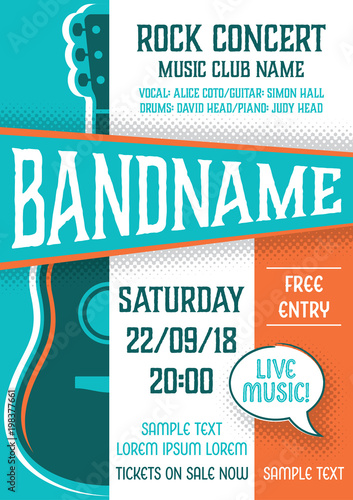Template for rock concert poster