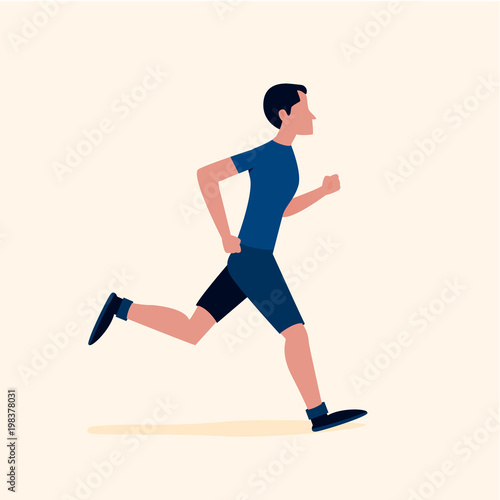 Running man. Vector illustration in flat style