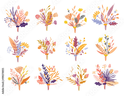 Vector floral bouquets.